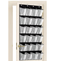 Collapsible Hanging Shoe Storage, 24 Large Mesh Pockets Door Shoe Rack