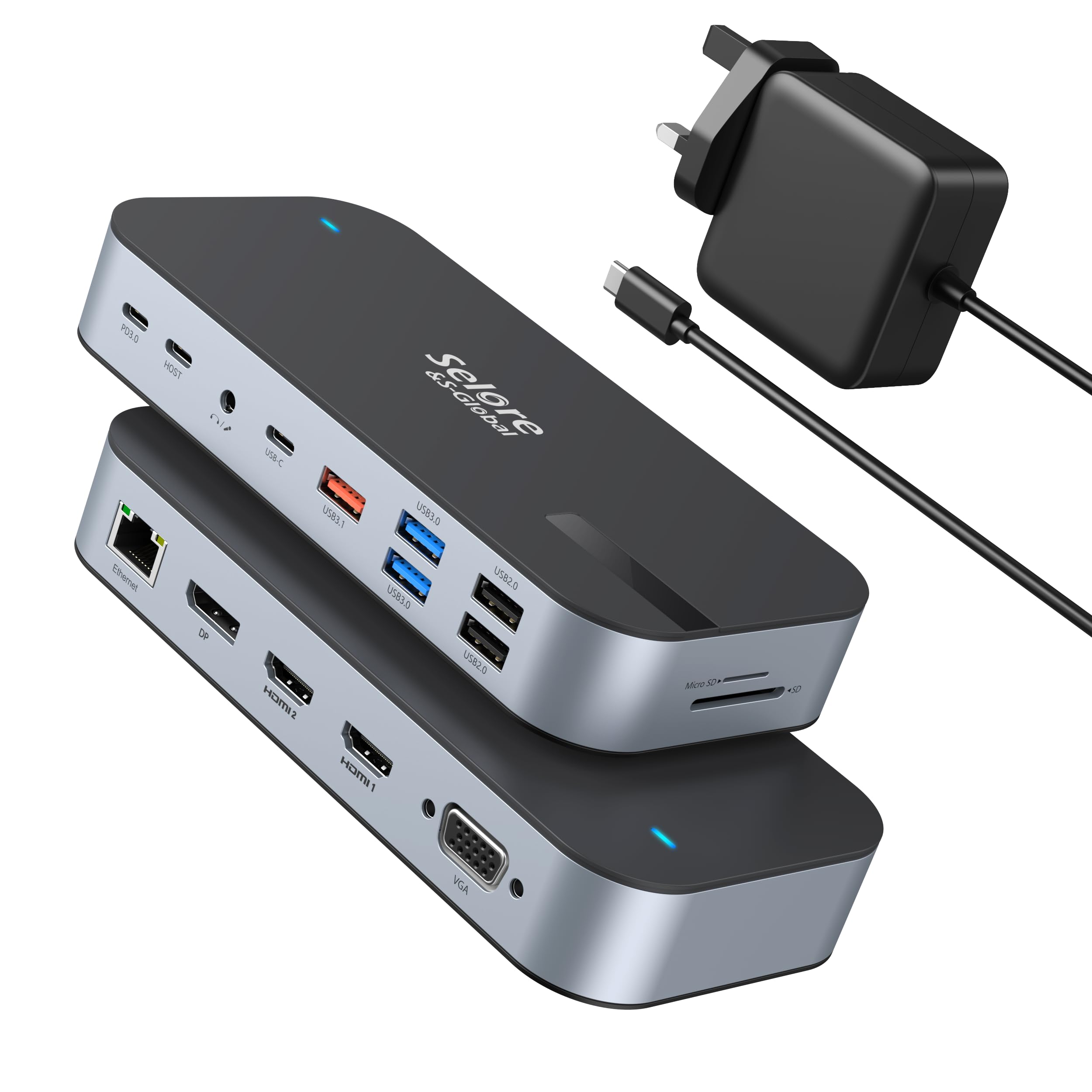 16-in-1 USB C Docking Station | Quad Monitor 65W Adapter