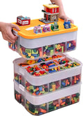 Jolof Store Lego Storage Organiser – 3 Layer Stackable Toy Box with Baseplate