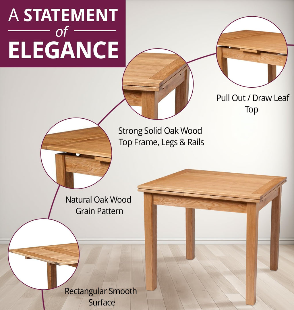 Hallowood Furniture Waverly Oak Extending Dining Table and Chairs Set 6 - image 4