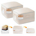DIMJ Space-Saving Compression Storage Bags - 2 Pack Foldable Duvet Storage Organisers Large Compression Packing Cubes with Clear Window for Moving - image 1