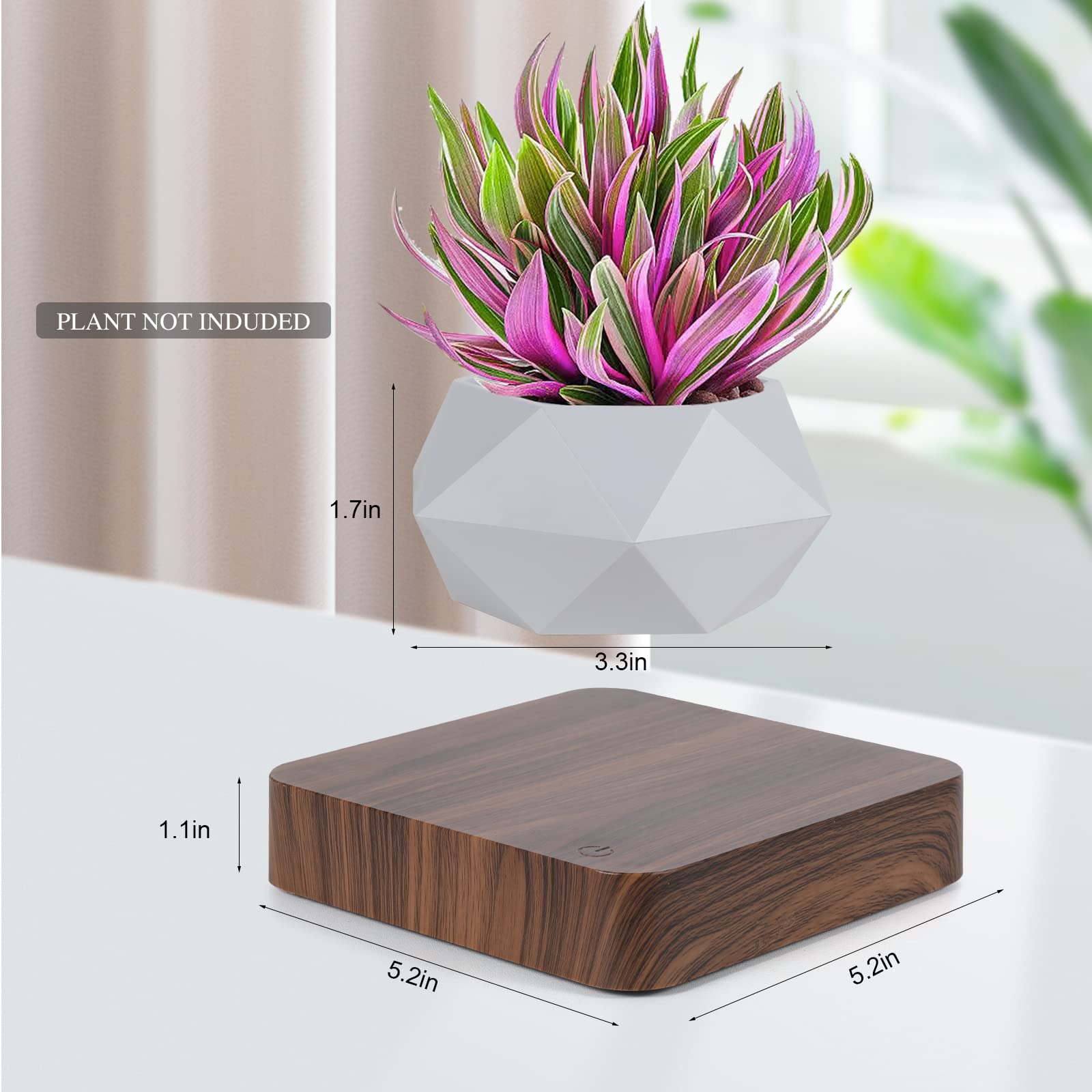 Jolof Store Magnetic Levitating Air Bonsai Pot – Rotating Floating Planter