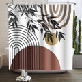 Boho Sun & Bamboo Leaves Waterproof Polyester Shower Curtain