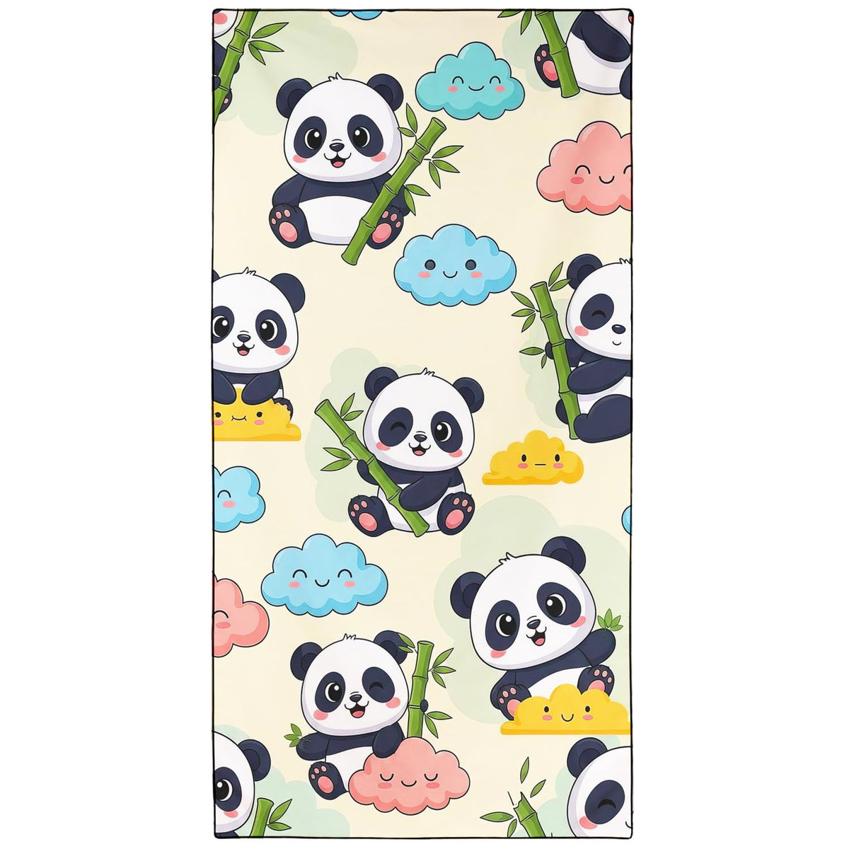 Violetpos Cute Panda & Cloud Beach Towel, Extra Large 180x90 cm 250GSM Microfibre, Sand Free Quick Dry - image 1