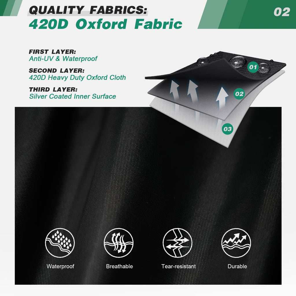 Widesmile Waterproof Patio Stacking Chair Cover - 420D Oxford - 2 Pack