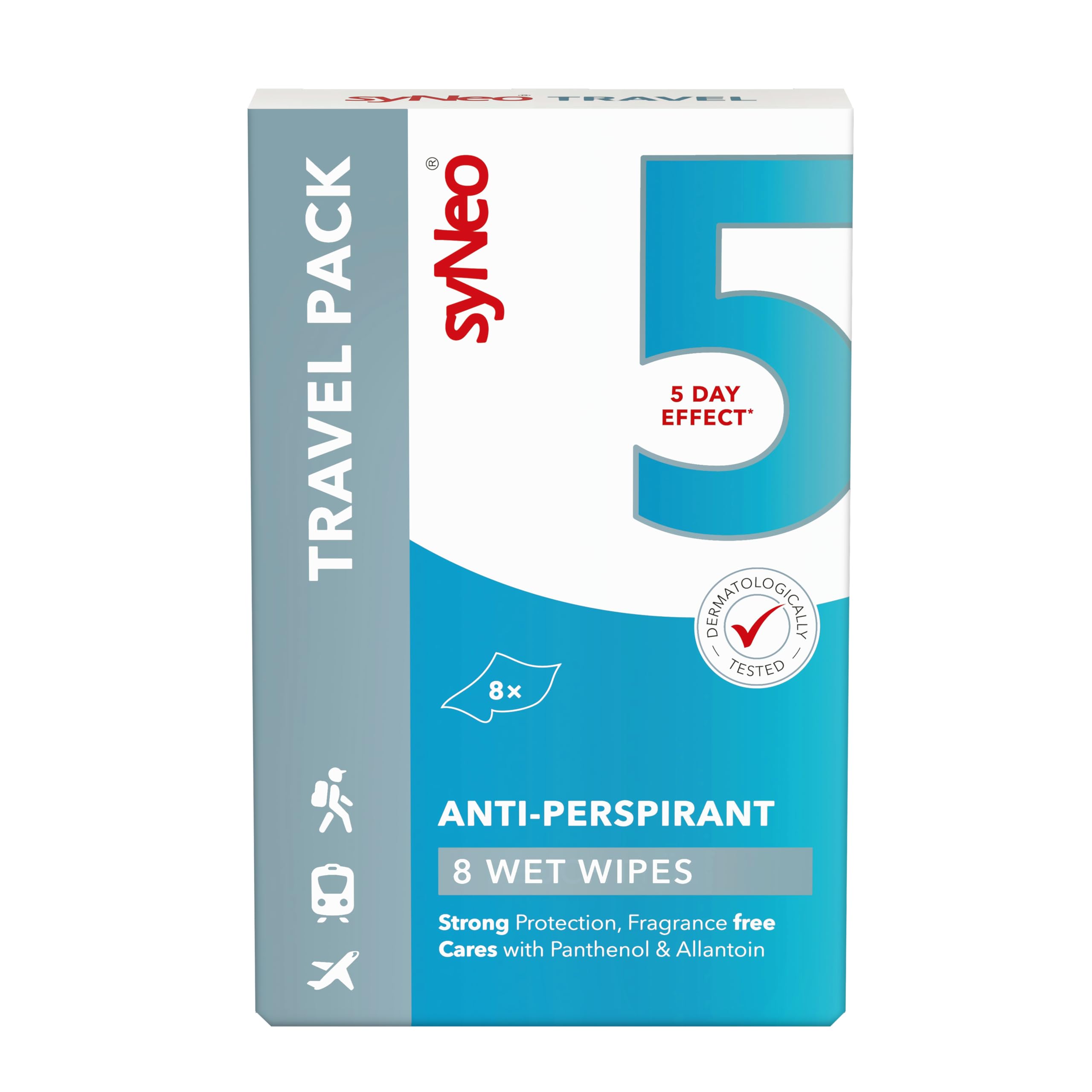 syNeo 5 Antiperspirant Deodorant Cloths – 5-Day Sweat Protection (8 Pack)
