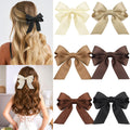 Xanthelle Satin Hair Bows | Pack of 6 Silky Hair Clips for Women