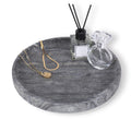 WORHE Natural Marble Vanity Tray – Round Decorative Jewelry & Perfume Organizer