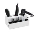 JackCubeDesign White Leather Hair Dryer Holder and Styling Tool Organizer