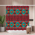 Woutay Red Aztec Shower Curtain | Waterproof Mold Resistant Polyester