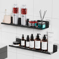 Wisfame Black Shower Caddy – No-Drill Stainless Steel Bathroom Shelf, 40cm