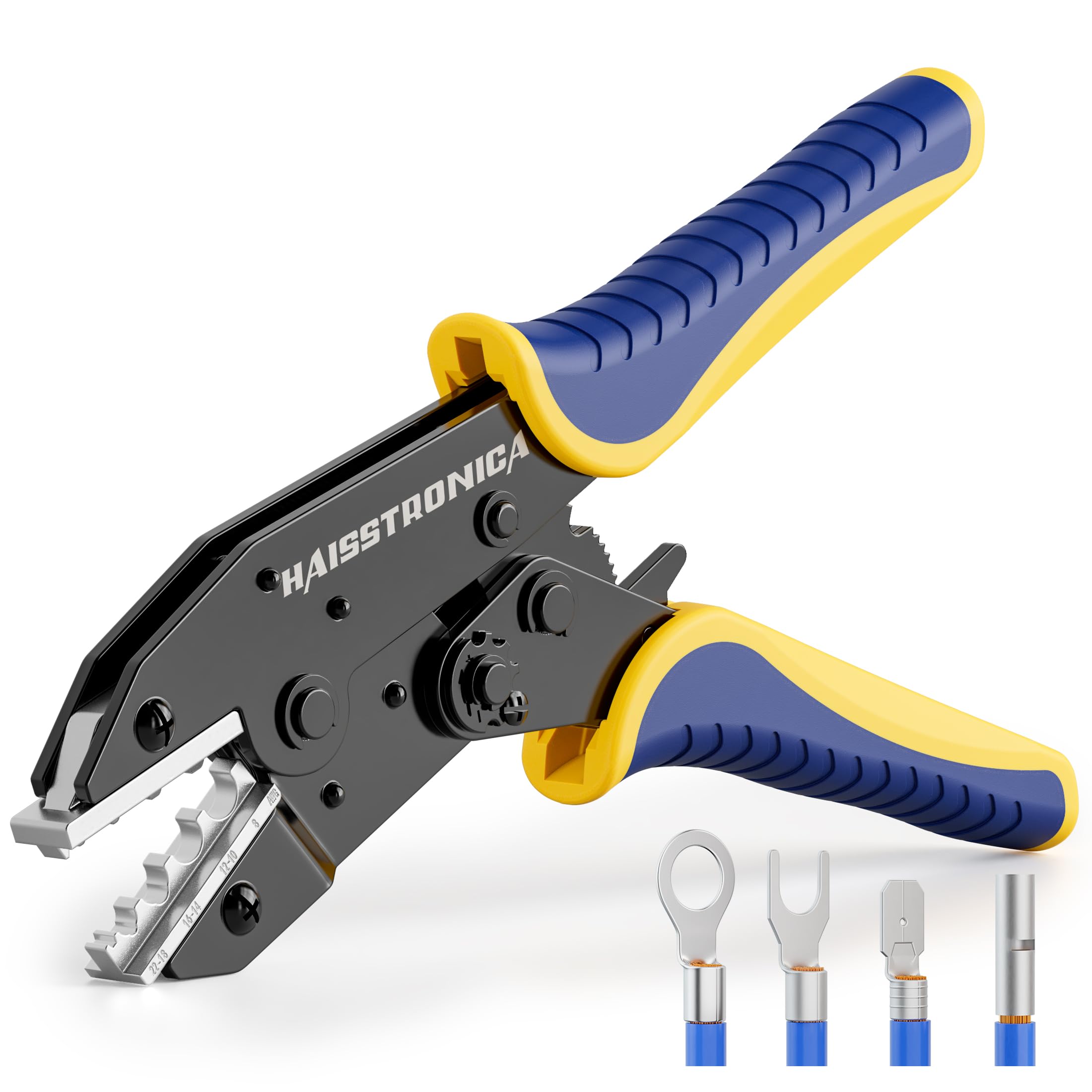 Haisstronica Ratchet Crimping Tool for Non-Insulated Terminals (AWG 22-6)