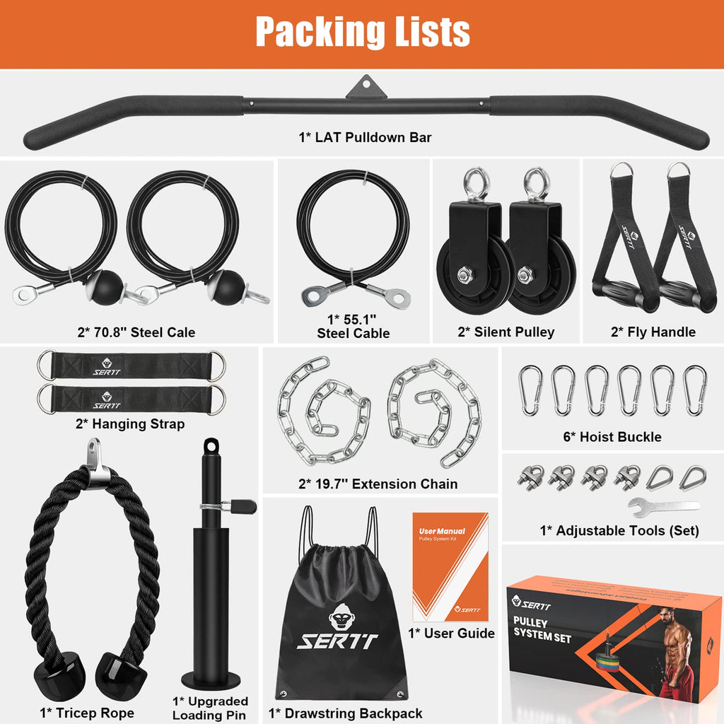 SERTT Weight Pulley System for Home Gym | Cable Lat Pulldown Machine