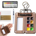 Pocket Watercolor Travel Set – 8-Grid Wooden Mini Art Kit