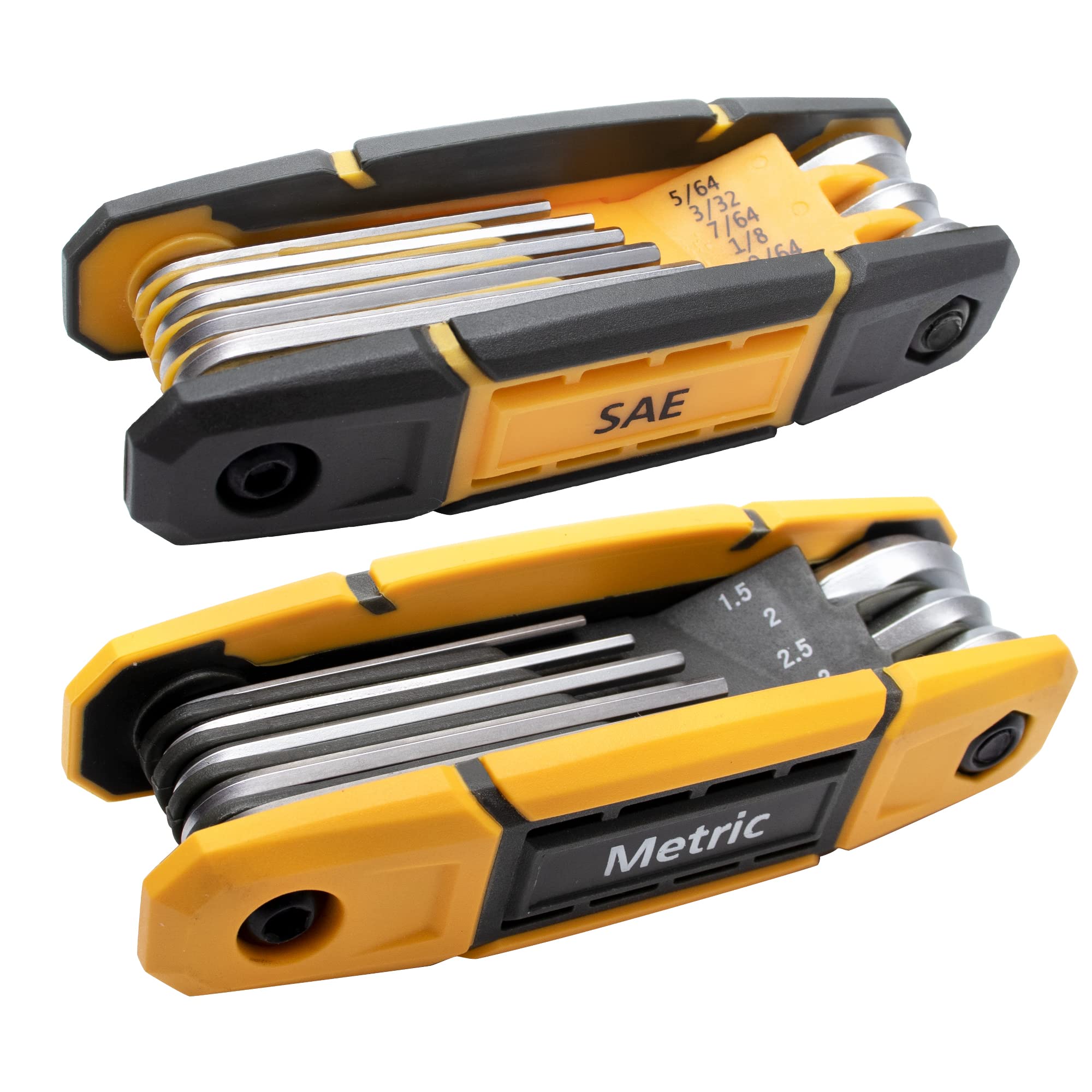 Mulwark 17pcs Folding Allen Wrench Set | Metric & SAE Hex Key 2-Pack