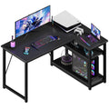 JUMMICO Small L Shaped Desk 100x80cm with Storage, Corner Computer Desk with Reversible Shelf, Sturdy Office Desk & Workstations for Home Office - image 1