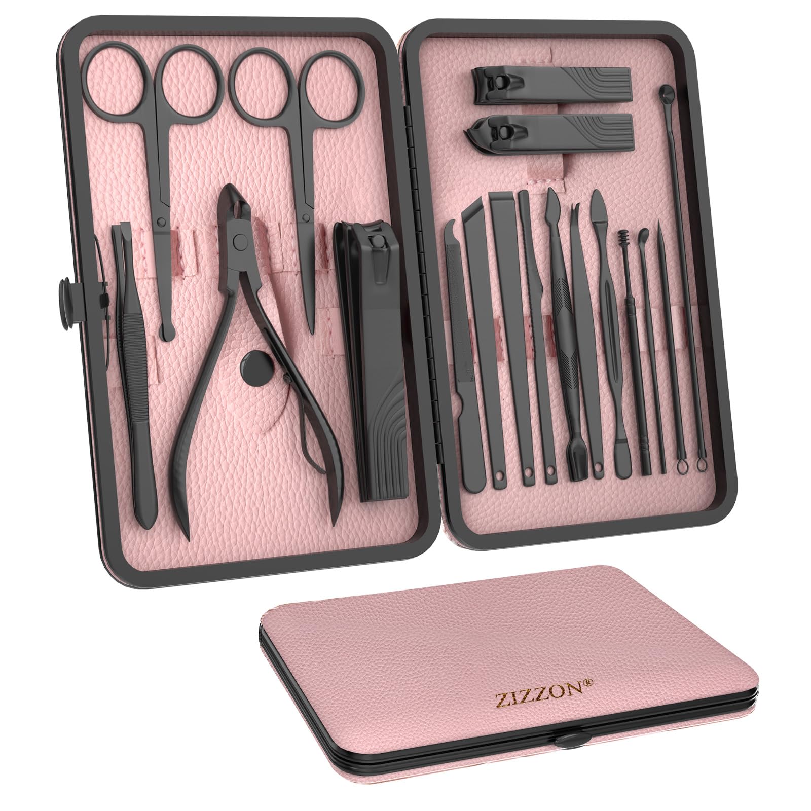ZIZZON 18-in-1 Nail Grooming Kit | Stainless Steel Manicure Set