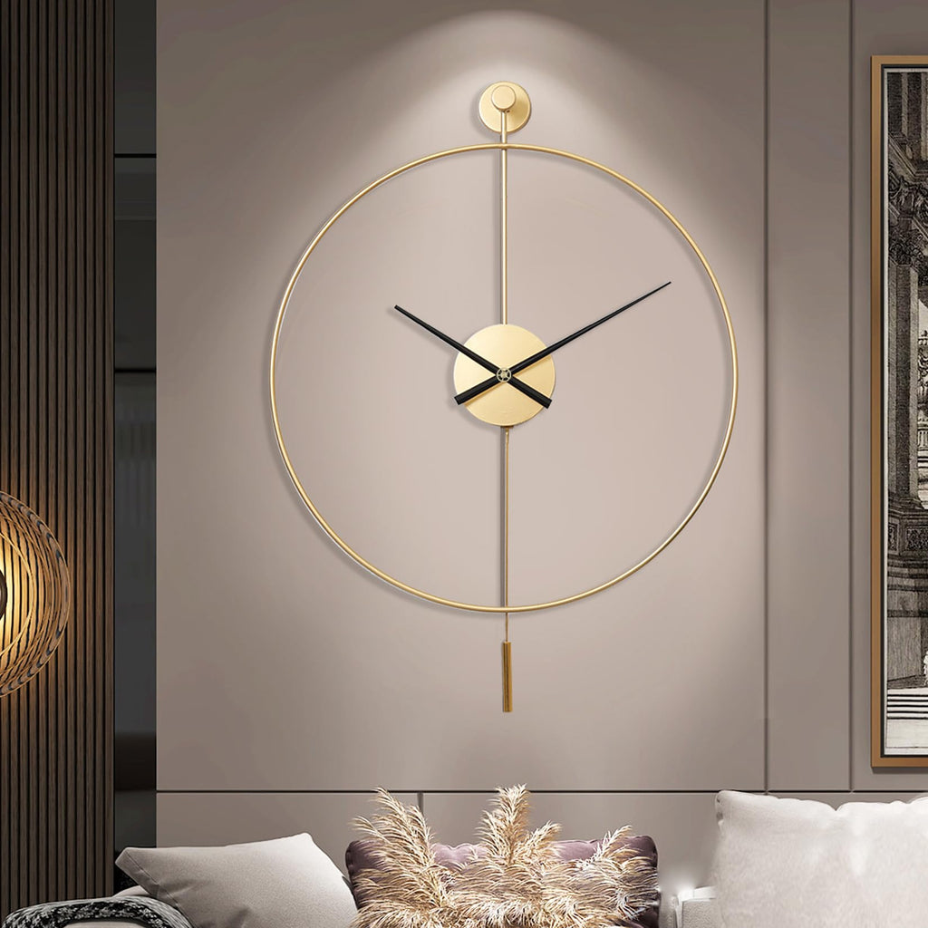 Jolof Store 20 Inch Large Metal Wall Clock – Silent Pendulum Modern Decor