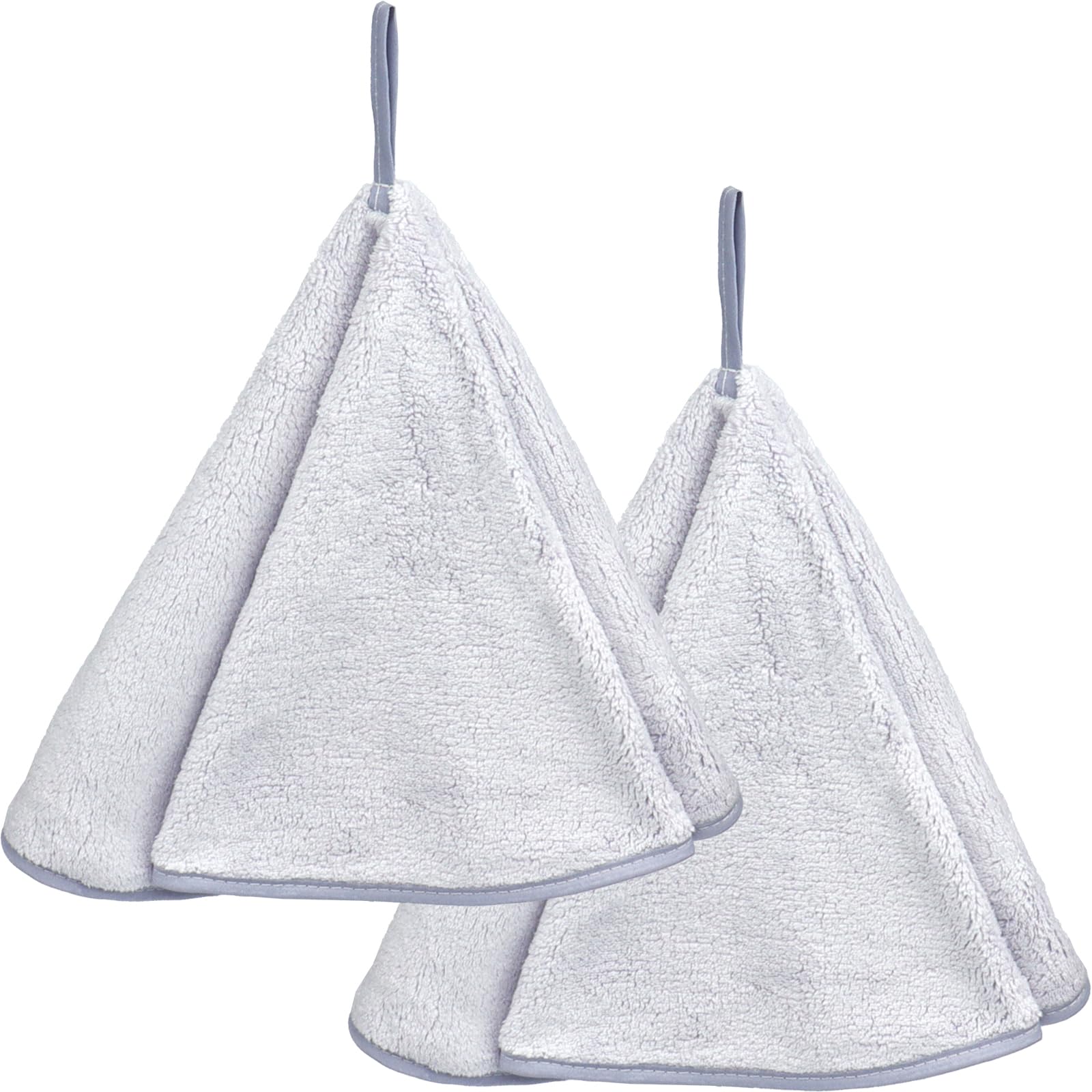Microfibre Hand Towels – 2-Piece Round Hanging Set, Light Purple