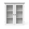 Elegant Home Fashions Connor White Wall Cabinet with 2 Glass Doors