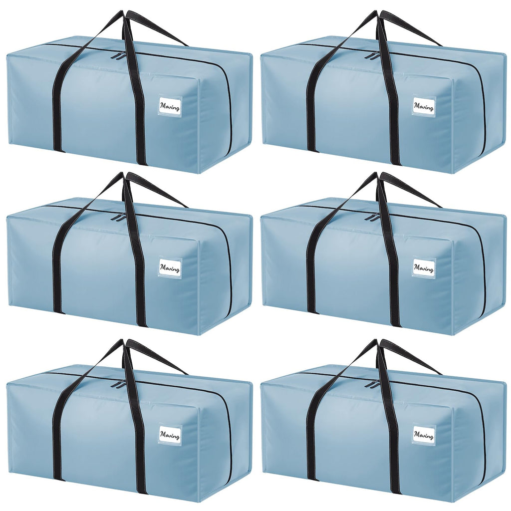 Dntorx 6 Pack 120L Moving Bags and Storage Bag Dorm Moving Essential, Blue - image 1