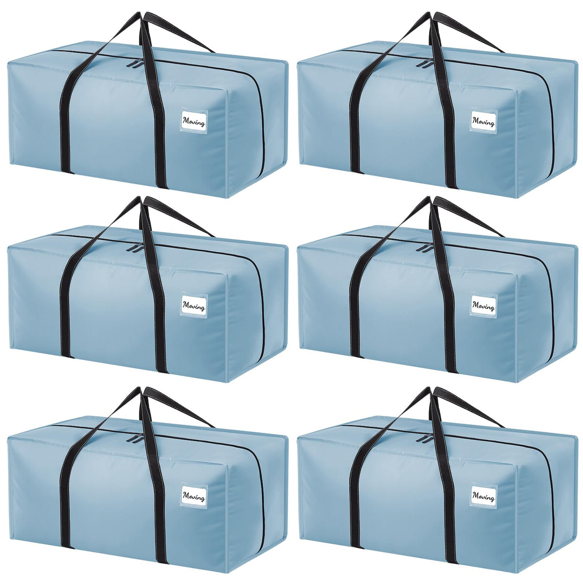 Dntorx 6 Pack 120L Moving Bags and Storage Bag Dorm Moving Essential, Blue - image 1