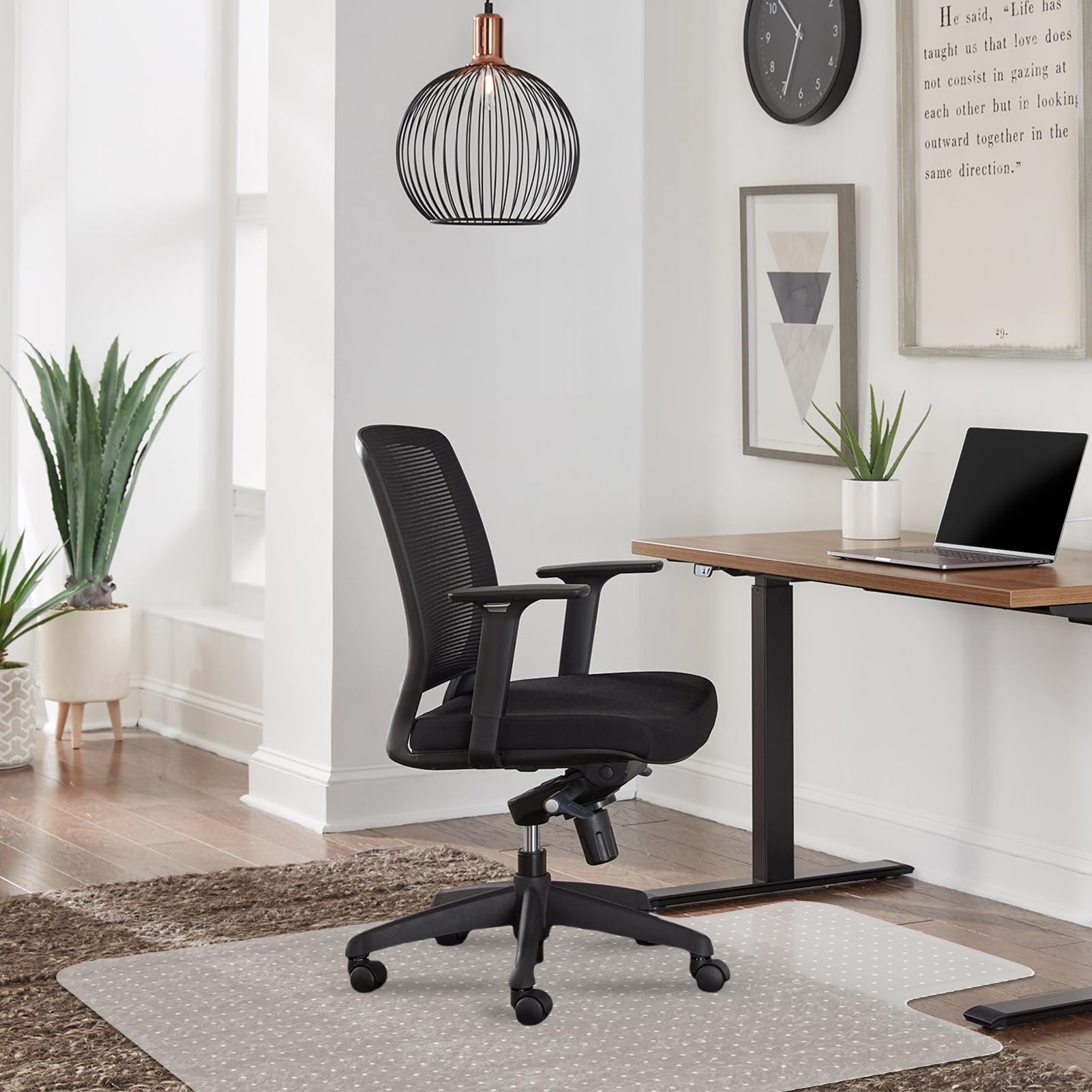MUEZDUR Office Chair Mat for Carpet Floors – 90x120cm Studded PVC