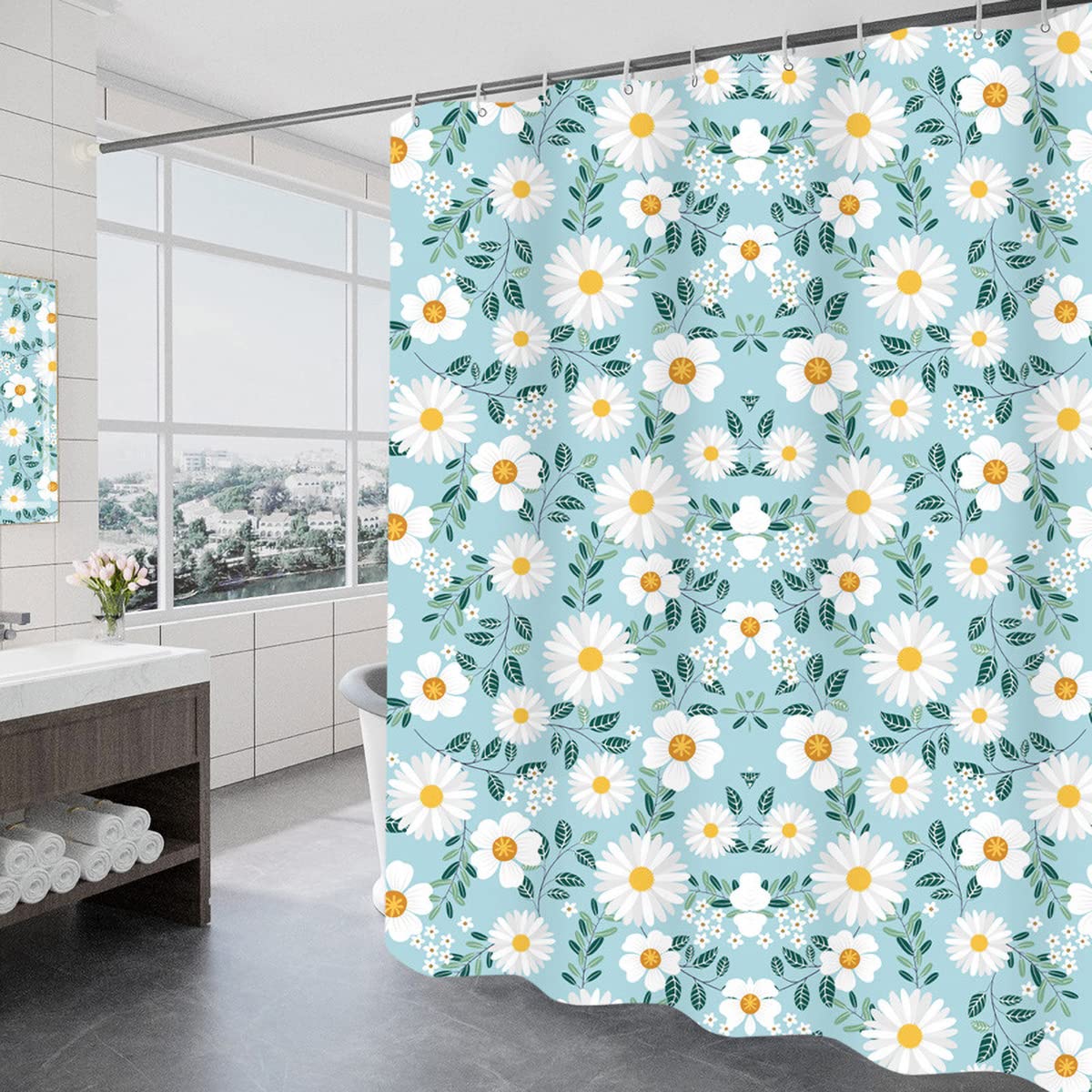 GONOVE Shower Curtain | 180x200cm Waterproof Mildew Resistant Polyester