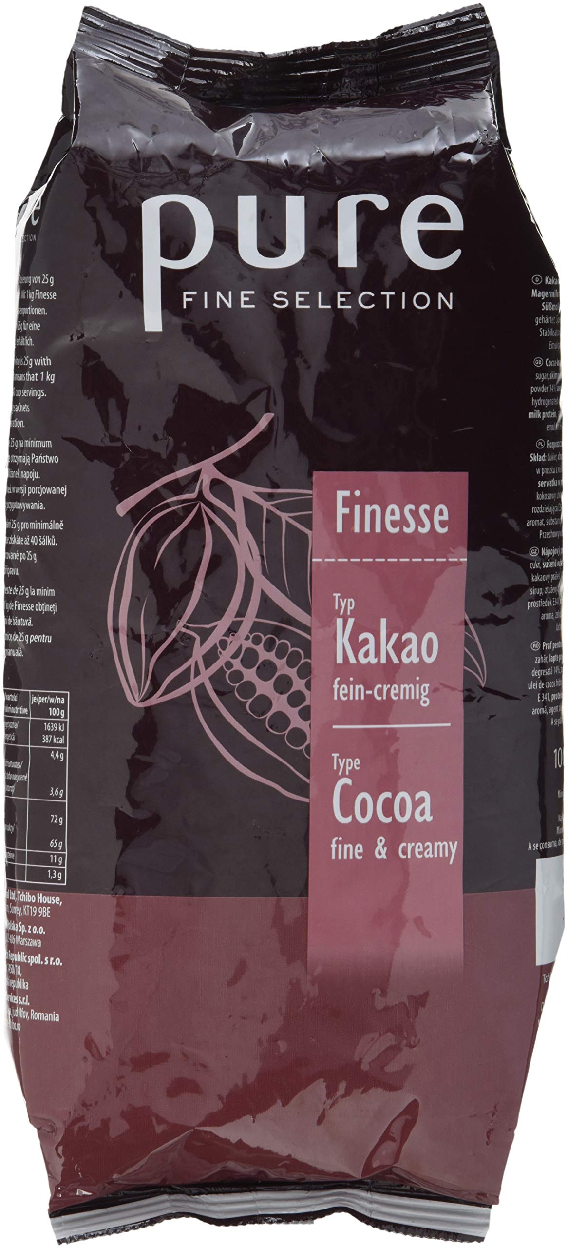 Tchibo Pure Chocolate Drink – Luxury Finesse Hot Cocoa Powder, 1kg