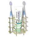 Linkidea Wall Mount/Countertop Toothbrush Holder for Shower, Stainless Steel Toothpaste Stand, 3 Slots Organizer Compatible with Colgate Extra Clean