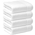 Towelogy Egyptian Cotton Jumbo Bath Sheets 100x170cm - Pearl White (4 Pack)