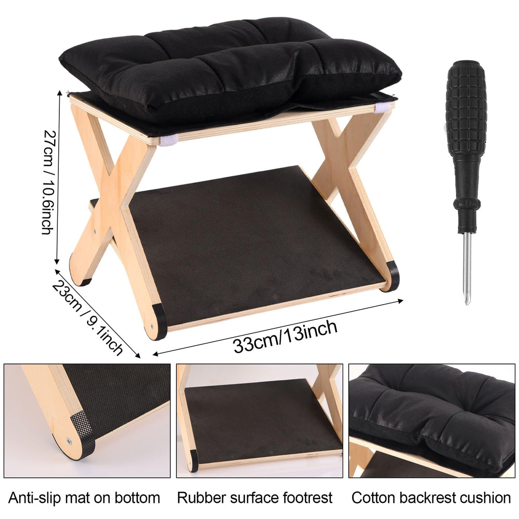 Foot Rest for Under Desk, Ergonomic Foot Stool Non-Slip Wooden Leg Rest Support with Comfortable Cushion for Office Desk at Work Home Use Enhances - image 2