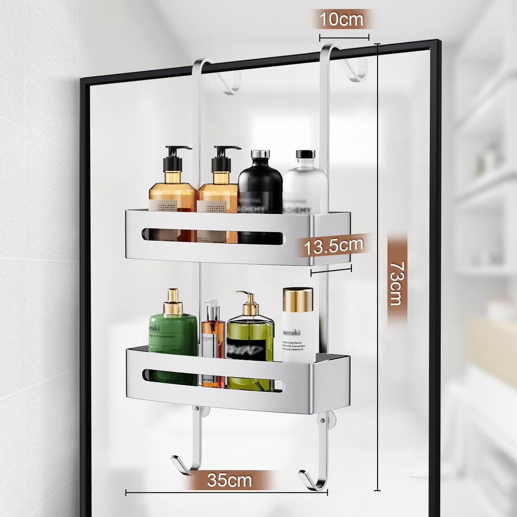 Ajex Over Door Shower Caddy – 2-Tier Rustproof Stainless Steel Organizer