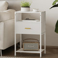 JERX Modern Nightstand – Industrial Bedside Table with Drawer and Shelf