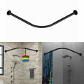 Tanxih L-Shaped Corner Shower Curtain Rod – Adjustable Stainless Steel Black