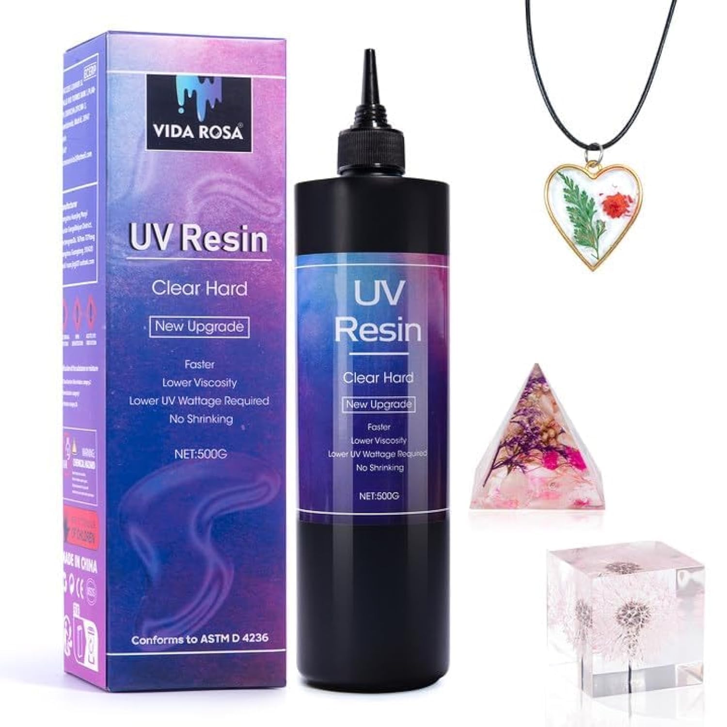 500g Clear UV Resin - Hard Type Quick Curing Epoxy for Jewelry