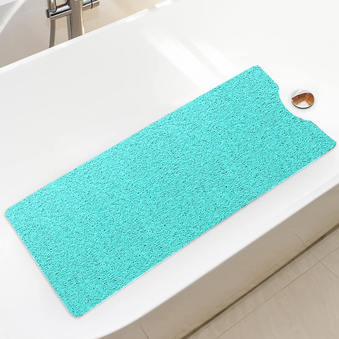 Bingobang Non-Slip Bath Mat | 100x40cm Loofah Textured Shower Mat - Green
