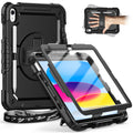 Timecity iPad 11th/10th Gen Case | Heavy Duty Cover with Stand - Black