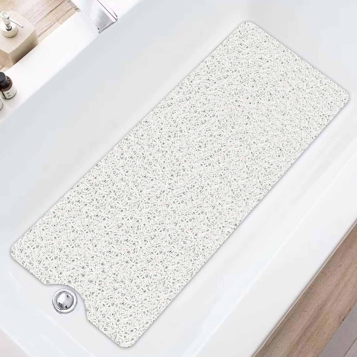 Non-Slip Loofah Shower Mat | Anti-Mould PVC Bath Mat (100x40cm)
