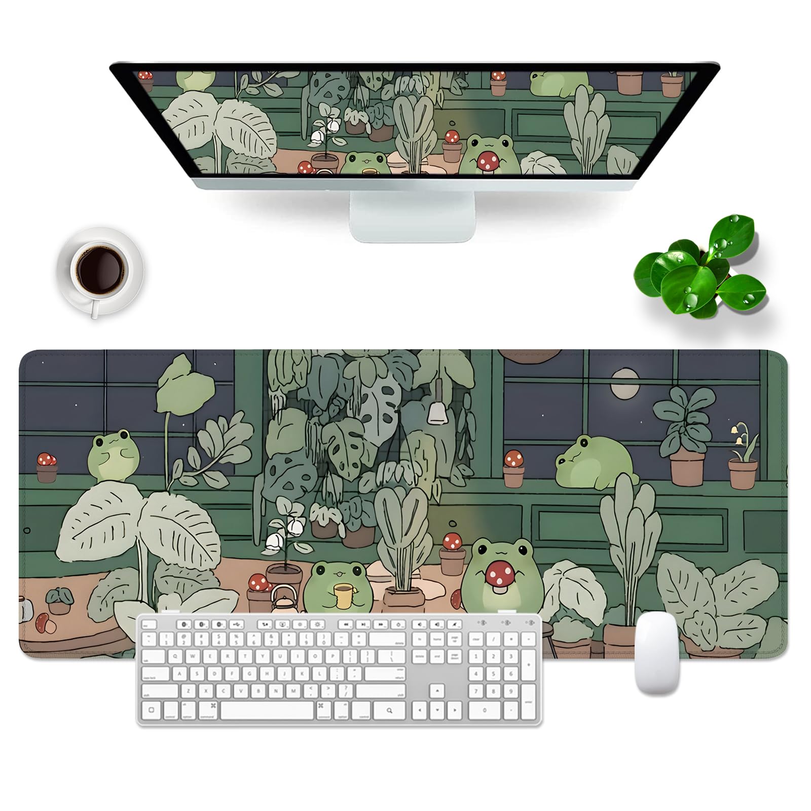 WYDUCVI Large Frog Gaming Mouse Mat – Kawaii XL Desk Pad (80x30cm)