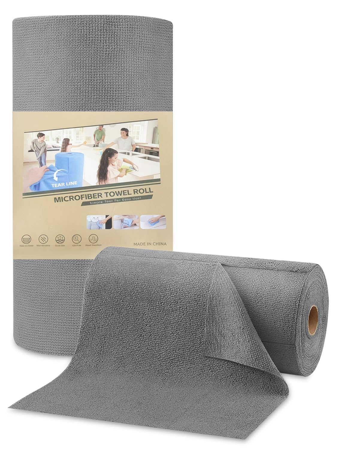 PARPAT Microfibre Cleaning Cloths - 50 Piece Roll, Reusable & Lint-Free