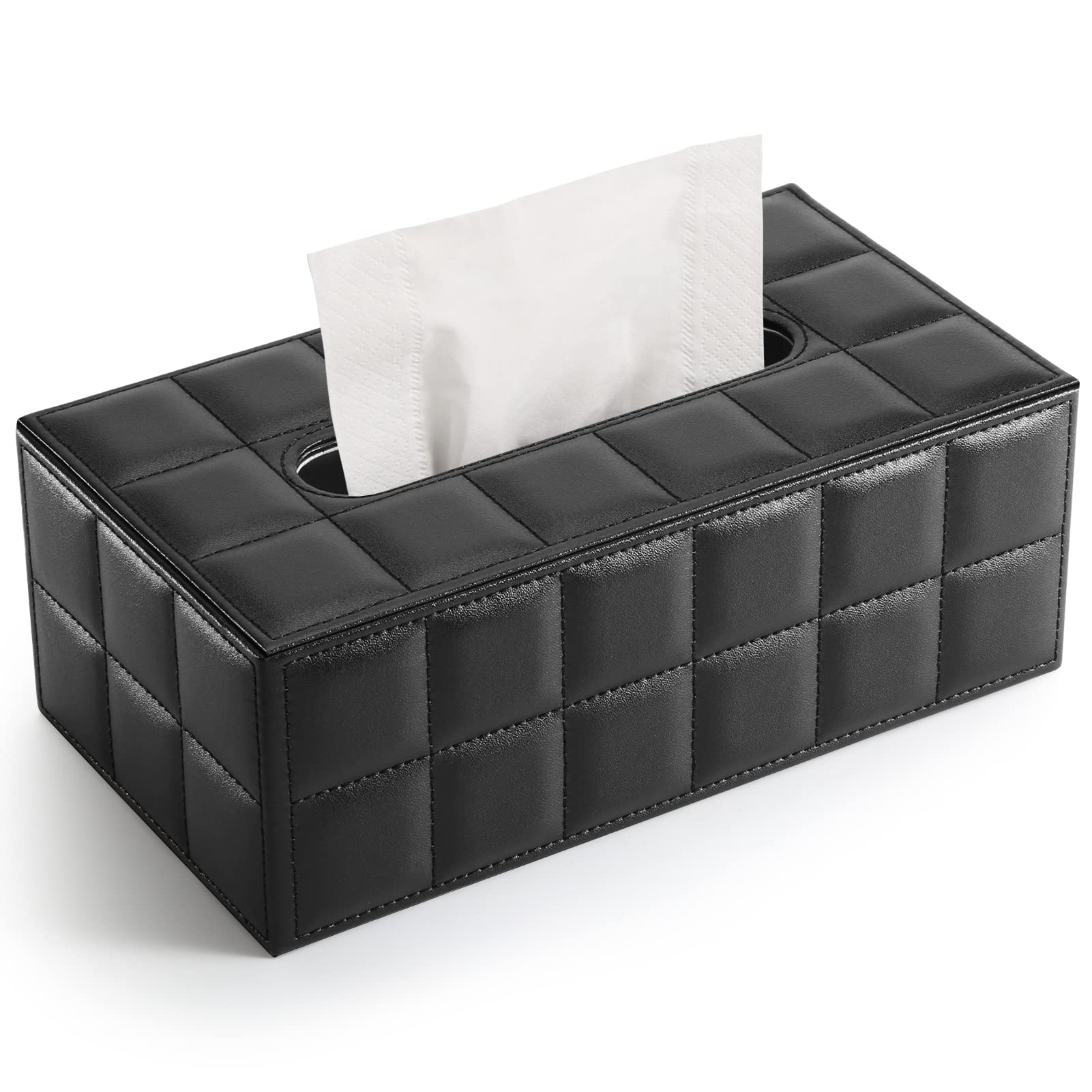 GORESE Marble PU Leather Rectangular Tissue Box Holder | Modern Dispenser