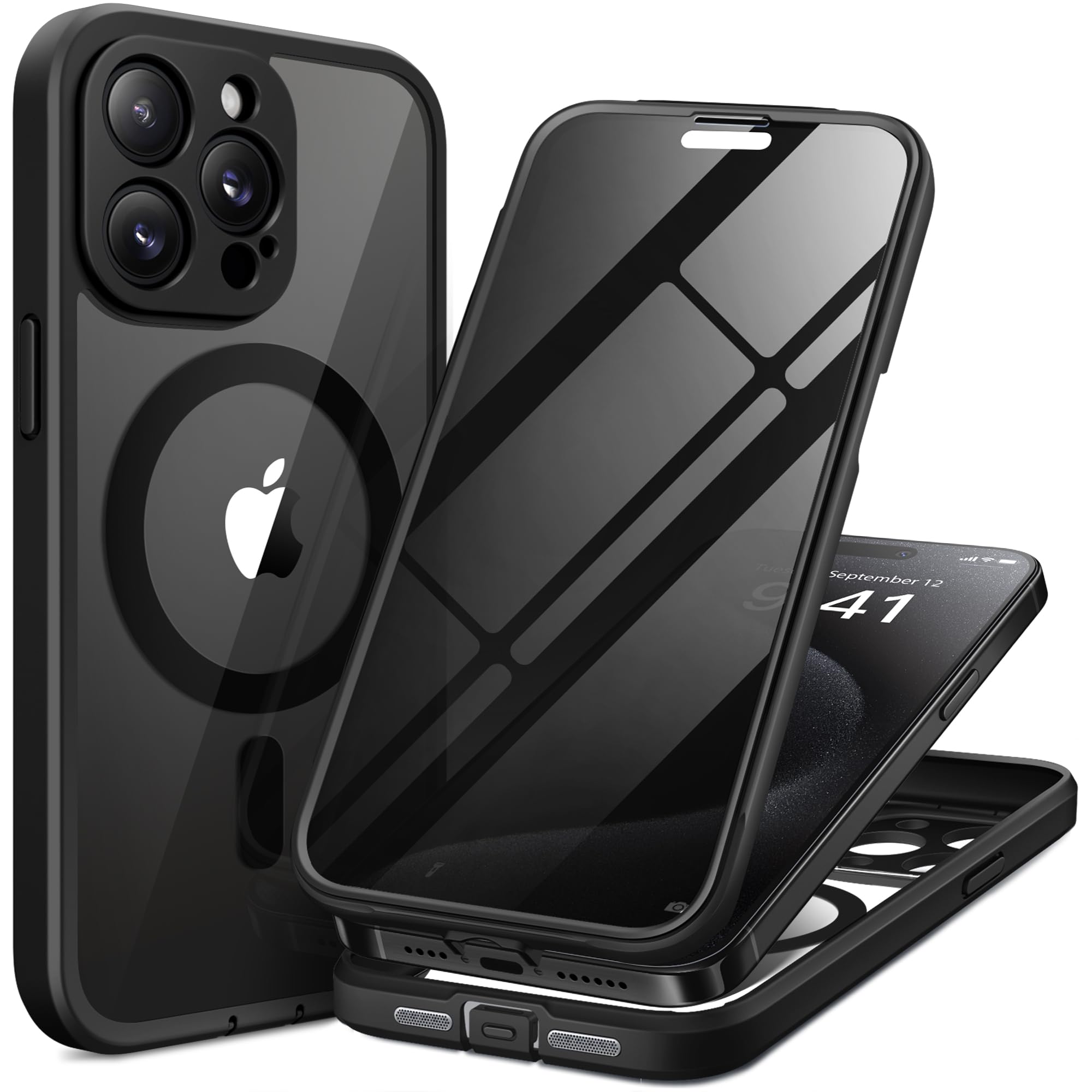 TIESZEN iPhone 15 Pro Max Case | MagSafe Privacy Screen & Camera Cover