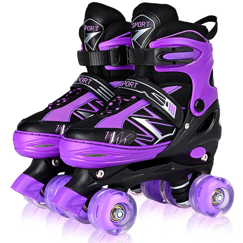 Kids Roller Skates – Adjustable Beginner Skates with Light Up Wheels