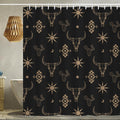 Jolof Store Western Bull Skull Shower Curtain | Boho Aztec Waterproof Fabric