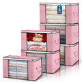 Budding Joy 90L Storage Bags, Large Clothes Storage Boxes with Zips Pink - image 1