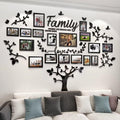 3D Family Tree Wall Stickers – DIY Photo Frame Art, Black