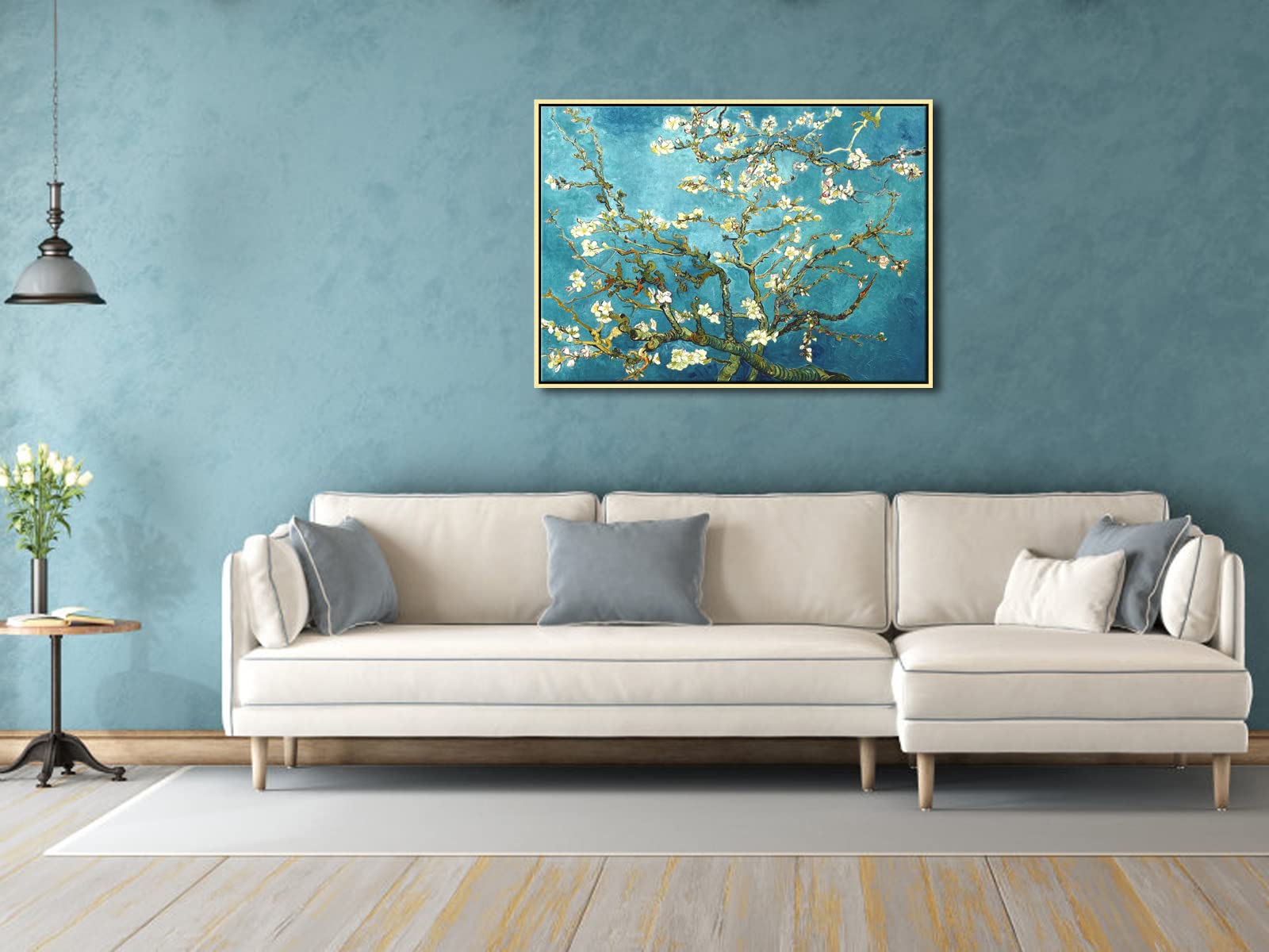 Wieco Art Van Gogh Almond Blossom Gold Framed Canvas Wall Art – 28x20