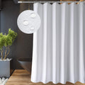 EurCross White Waffle Weave Shower Curtain | Heavyweight Fabric 180x200cm