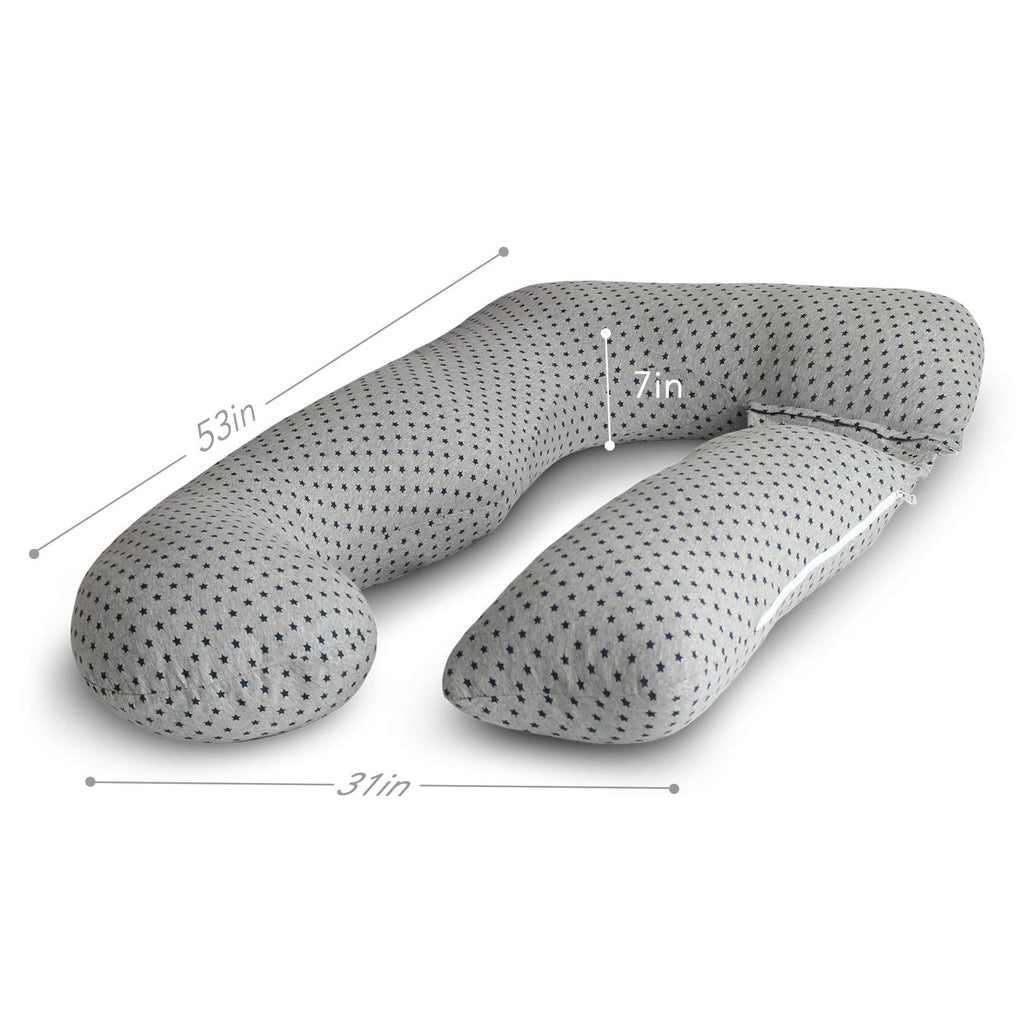 PharMeDoc U-Shaped Pregnancy Pillow | Full Body Support Jersey Cover